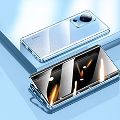 Coque Rebord Bumper Luxe Aluminum Metal Miroir 360 Degres Housse Etui Aimant P02 pour Xiaomi Mi 12 Lite NE 5G Bleu