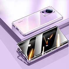 Coque Rebord Bumper Luxe Aluminum Metal Miroir 360 Degres Housse Etui Aimant P02 pour Xiaomi Mi 12 Lite NE 5G Violet