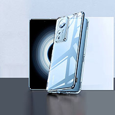 Coque Rebord Bumper Luxe Aluminum Metal Miroir 360 Degres Housse Etui Aimant P02 pour Xiaomi Mi 12T 5G Bleu