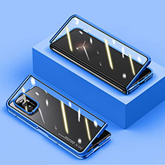 Coque Rebord Bumper Luxe Aluminum Metal Miroir 360 Degres Housse Etui Aimant P02 pour Xiaomi Mix Fold 5G Bleu
