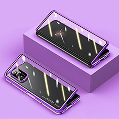 Coque Rebord Bumper Luxe Aluminum Metal Miroir 360 Degres Housse Etui Aimant P02 pour Xiaomi Mix Fold 5G Violet