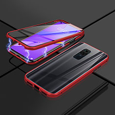 Coque Rebord Bumper Luxe Aluminum Metal Miroir 360 Degres Housse Etui Aimant P02 pour Xiaomi Redmi 10X 5G Rouge