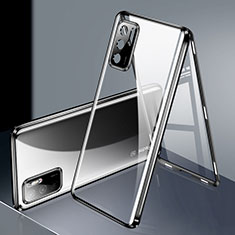 Coque Rebord Bumper Luxe Aluminum Metal Miroir 360 Degres Housse Etui Aimant P02 pour Xiaomi Redmi Note 10 5G Noir