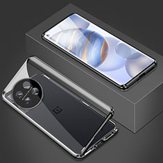 Coque Rebord Bumper Luxe Aluminum Metal Miroir 360 Degres Housse Etui Aimant P03 pour OnePlus 11 5G Noir