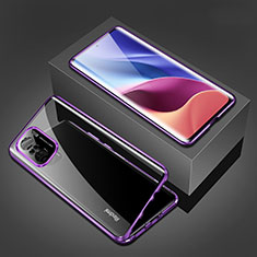 Coque Rebord Bumper Luxe Aluminum Metal Miroir 360 Degres Housse Etui Aimant P03 pour Xiaomi Mi 11X 5G Violet