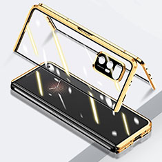 Coque Rebord Bumper Luxe Aluminum Metal Miroir 360 Degres Housse Etui Aimant P03 pour Xiaomi Mix Fold 5G Or