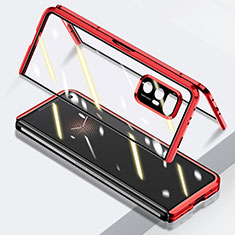 Coque Rebord Bumper Luxe Aluminum Metal Miroir 360 Degres Housse Etui Aimant P03 pour Xiaomi Mix Fold 5G Rouge