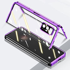Coque Rebord Bumper Luxe Aluminum Metal Miroir 360 Degres Housse Etui Aimant P03 pour Xiaomi Mix Fold 5G Violet