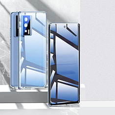 Coque Rebord Bumper Luxe Aluminum Metal Miroir 360 Degres Housse Etui Aimant P03 pour Xiaomi Poco F5 Pro 5G Bleu