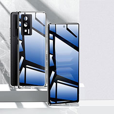 Coque Rebord Bumper Luxe Aluminum Metal Miroir 360 Degres Housse Etui Aimant P03 pour Xiaomi Poco F5 Pro 5G Noir