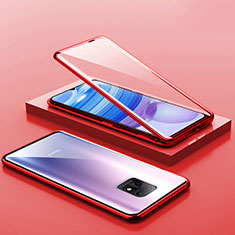 Coque Rebord Bumper Luxe Aluminum Metal Miroir 360 Degres Housse Etui Aimant P03 pour Xiaomi Redmi 10X 5G Rouge