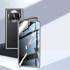 Coque Rebord Bumper Luxe Aluminum Metal Miroir 360 Degres Housse Etui Aimant P05 pour Huawei Mate X3 Noir