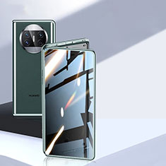 Coque Rebord Bumper Luxe Aluminum Metal Miroir 360 Degres Housse Etui Aimant P05 pour Huawei Mate X3 Vert