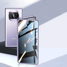 Coque Rebord Bumper Luxe Aluminum Metal Miroir 360 Degres Housse Etui Aimant P05 pour Huawei Mate X3 Violet