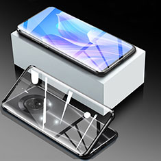 Coque Rebord Bumper Luxe Aluminum Metal Miroir 360 Degres Housse Etui Aimant pour Huawei Enjoy 20 Plus 5G Noir