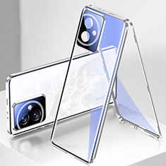 Coque Rebord Bumper Luxe Aluminum Metal Miroir 360 Degres Housse Etui Aimant pour Huawei Honor 100 5G Argent