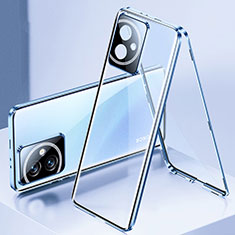 Coque Rebord Bumper Luxe Aluminum Metal Miroir 360 Degres Housse Etui Aimant pour Huawei Honor 100 5G Bleu