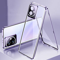 Coque Rebord Bumper Luxe Aluminum Metal Miroir 360 Degres Housse Etui Aimant pour Huawei Honor 100 5G Violet