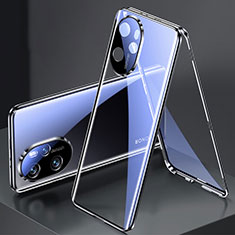 Coque Rebord Bumper Luxe Aluminum Metal Miroir 360 Degres Housse Etui Aimant pour Huawei Honor 100 Pro 5G Noir