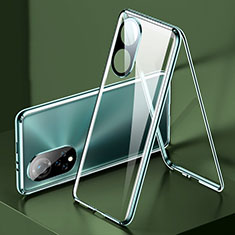 Coque Rebord Bumper Luxe Aluminum Metal Miroir 360 Degres Housse Etui Aimant pour Huawei Honor 50 Pro 5G Vert
