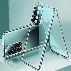 Coque Rebord Bumper Luxe Aluminum Metal Miroir 360 Degres Housse Etui Aimant pour Huawei Honor 90 Pro 5G Vert