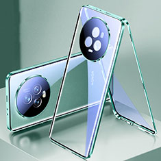 Coque Rebord Bumper Luxe Aluminum Metal Miroir 360 Degres Housse Etui Aimant pour Huawei Honor Magic5 Pro 5G Vert