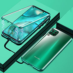 Coque Rebord Bumper Luxe Aluminum Metal Miroir 360 Degres Housse Etui Aimant pour Huawei Nova 7i Vert