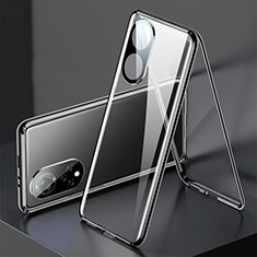 Coque Rebord Bumper Luxe Aluminum Metal Miroir 360 Degres Housse Etui Aimant pour Huawei Nova 9 Noir