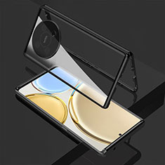 Coque Rebord Bumper Luxe Aluminum Metal Miroir 360 Degres Housse Etui Aimant pour Huawei Nova Y91 Noir