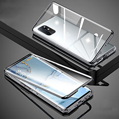 Coque Rebord Bumper Luxe Aluminum Metal Miroir 360 Degres Housse Etui Aimant pour OnePlus 8T 5G Noir