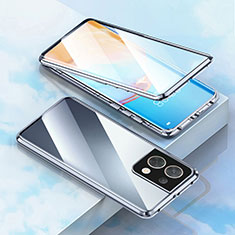 Coque Rebord Bumper Luxe Aluminum Metal Miroir 360 Degres Housse Etui Aimant pour OnePlus Ace 2V 5G Argent