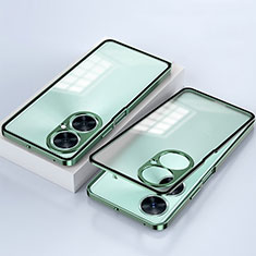 Coque Rebord Bumper Luxe Aluminum Metal Miroir 360 Degres Housse Etui Aimant pour OnePlus Nord CE 3 5G Vert