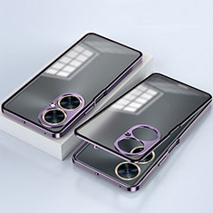 Coque Rebord Bumper Luxe Aluminum Metal Miroir 360 Degres Housse Etui Aimant pour OnePlus Nord CE 3 5G Violet