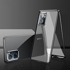 Coque Rebord Bumper Luxe Aluminum Metal Miroir 360 Degres Housse Etui Aimant pour OnePlus Nord N300 5G Noir