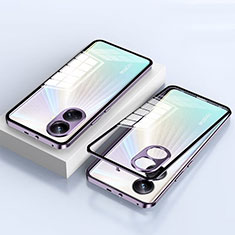 Coque Rebord Bumper Luxe Aluminum Metal Miroir 360 Degres Housse Etui Aimant pour Realme 10 Pro+ Plus 5G Violet