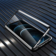 Coque Rebord Bumper Luxe Aluminum Metal Miroir 360 Degres Housse Etui Aimant pour Realme 9 5G Noir