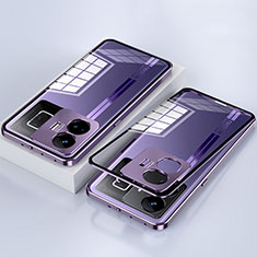Coque Rebord Bumper Luxe Aluminum Metal Miroir 360 Degres Housse Etui Aimant pour Realme GT Neo5 5G Violet