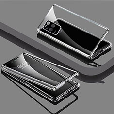Coque Rebord Bumper Luxe Aluminum Metal Miroir 360 Degres Housse Etui Aimant pour Realme Q3i 5G Argent