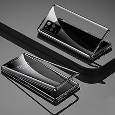 Coque Rebord Bumper Luxe Aluminum Metal Miroir 360 Degres Housse Etui Aimant pour Realme Q3i 5G Noir