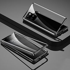 Coque Rebord Bumper Luxe Aluminum Metal Miroir 360 Degres Housse Etui Aimant pour Realme V11 5G Noir