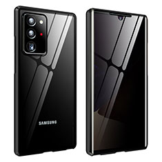 Coque Rebord Bumper Luxe Aluminum Metal Miroir 360 Degres Housse Etui Aimant pour Samsung Galaxy Note 20 Ultra 5G Noir
