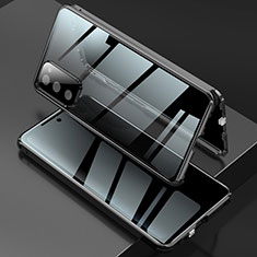 Coque Rebord Bumper Luxe Aluminum Metal Miroir 360 Degres Housse Etui Aimant pour Samsung Galaxy S20 FE (2022) 5G Noir