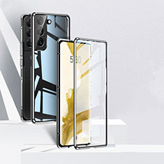 Coque Rebord Bumper Luxe Aluminum Metal Miroir 360 Degres Housse Etui Aimant pour Samsung Galaxy S21 5G Noir