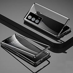 Coque Rebord Bumper Luxe Aluminum Metal Miroir 360 Degres Housse Etui Aimant pour Vivo iQOO Z5 5G Noir