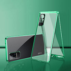 Coque Rebord Bumper Luxe Aluminum Metal Miroir 360 Degres Housse Etui Aimant pour Xiaomi Civi 1S 5G Vert