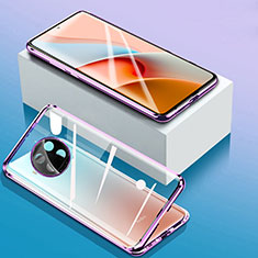 Coque Rebord Bumper Luxe Aluminum Metal Miroir 360 Degres Housse Etui Aimant pour Xiaomi Mi 10i 5G Violet