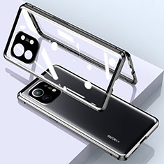 Coque Rebord Bumper Luxe Aluminum Metal Miroir 360 Degres Housse Etui Aimant pour Xiaomi Mi 11 Lite 5G NE Noir