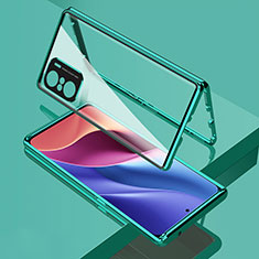 Coque Rebord Bumper Luxe Aluminum Metal Miroir 360 Degres Housse Etui Aimant pour Xiaomi Mi 11X 5G Vert