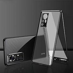 Coque Rebord Bumper Luxe Aluminum Metal Miroir 360 Degres Housse Etui Aimant pour Xiaomi Mi 12 5G Noir