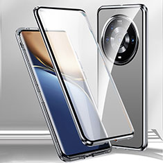Coque Rebord Bumper Luxe Aluminum Metal Miroir 360 Degres Housse Etui Aimant pour Xiaomi Mi 12 Ultra 5G Argent